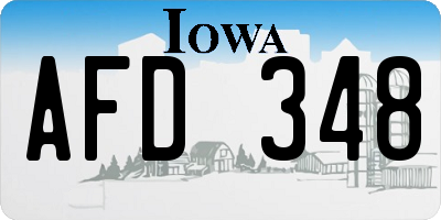 IA license plate AFD348