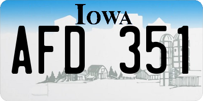 IA license plate AFD351