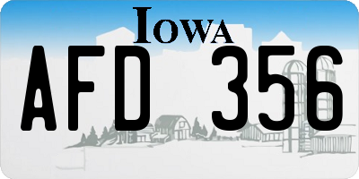 IA license plate AFD356