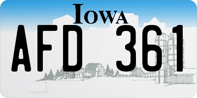 IA license plate AFD361