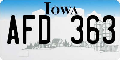 IA license plate AFD363