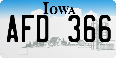 IA license plate AFD366