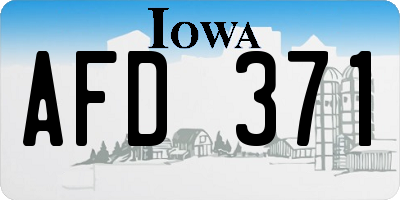 IA license plate AFD371