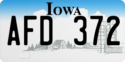 IA license plate AFD372