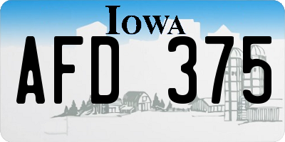 IA license plate AFD375