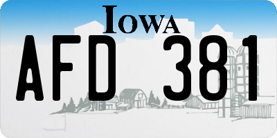 IA license plate AFD381