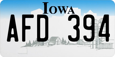 IA license plate AFD394