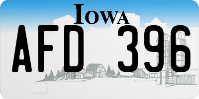 IA license plate AFD396