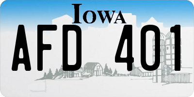 IA license plate AFD401
