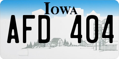 IA license plate AFD404