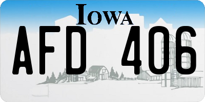 IA license plate AFD406
