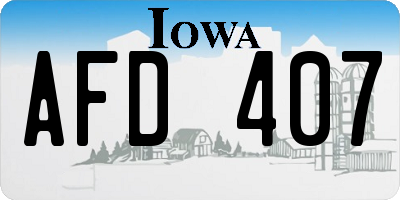 IA license plate AFD407