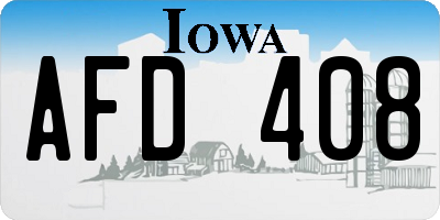 IA license plate AFD408