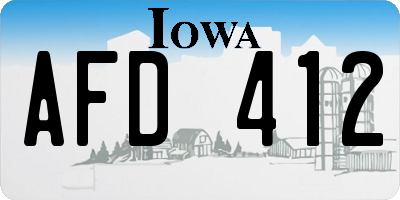IA license plate AFD412