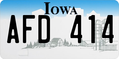 IA license plate AFD414