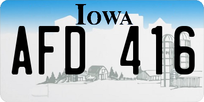 IA license plate AFD416
