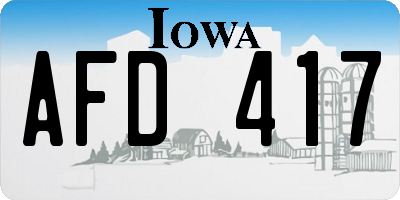 IA license plate AFD417