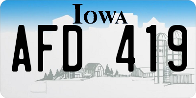 IA license plate AFD419