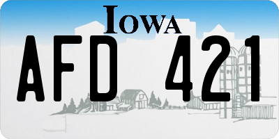 IA license plate AFD421