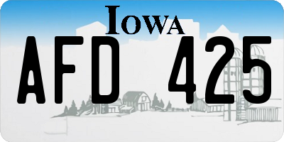 IA license plate AFD425