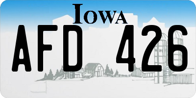 IA license plate AFD426