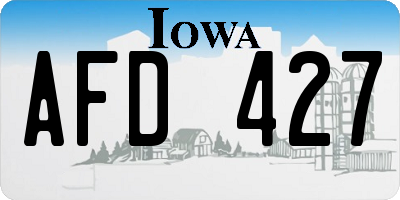 IA license plate AFD427