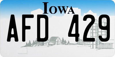 IA license plate AFD429