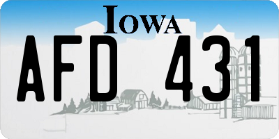 IA license plate AFD431