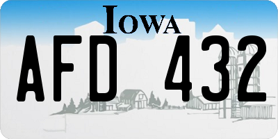 IA license plate AFD432