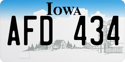 IA license plate AFD434