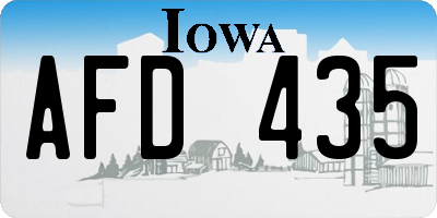 IA license plate AFD435