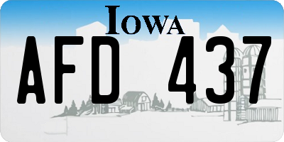 IA license plate AFD437