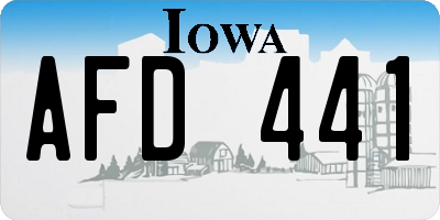 IA license plate AFD441