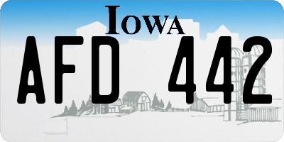 IA license plate AFD442