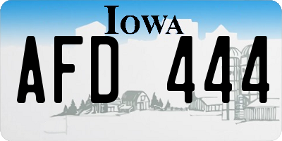 IA license plate AFD444
