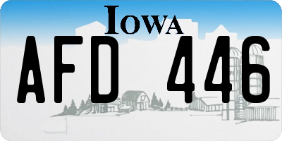 IA license plate AFD446