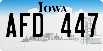 IA license plate AFD447