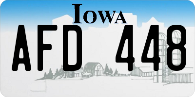 IA license plate AFD448