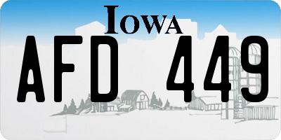 IA license plate AFD449
