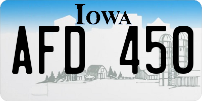 IA license plate AFD450