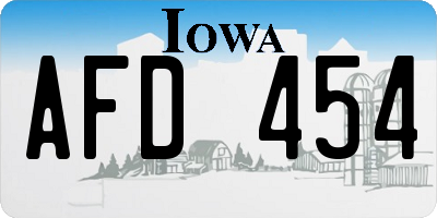 IA license plate AFD454