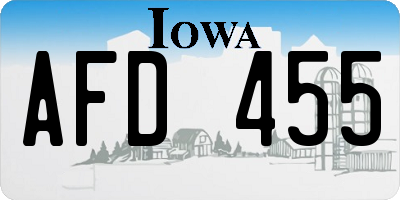 IA license plate AFD455