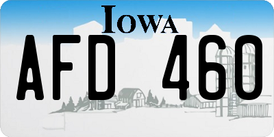 IA license plate AFD460