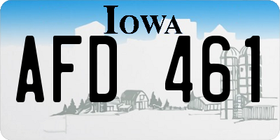 IA license plate AFD461