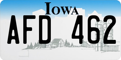 IA license plate AFD462