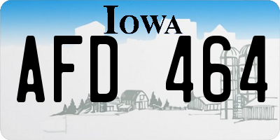 IA license plate AFD464
