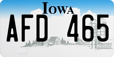IA license plate AFD465
