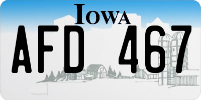 IA license plate AFD467
