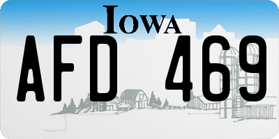 IA license plate AFD469