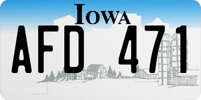 IA license plate AFD471